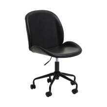 Premier Housewares Clinton Black Leather Chair