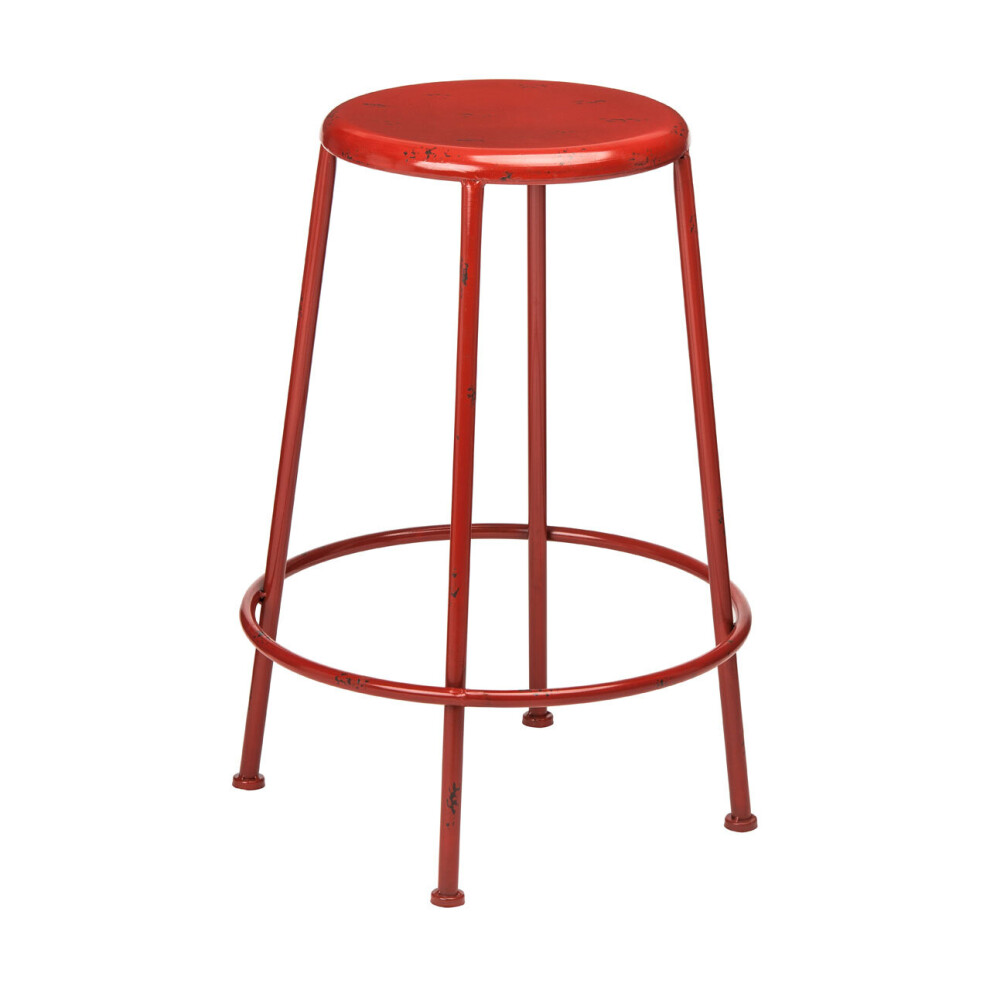 Premier Housewares Artisan Metal Bar Stool Red
