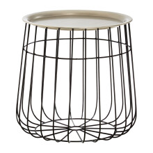 Premier Housewares Templar Silver / Black Wire Detail Side Table