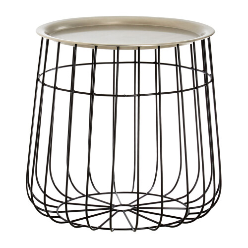 Premier Housewares Premier Housewares Templar Silver / Black Wire Detail Side Table