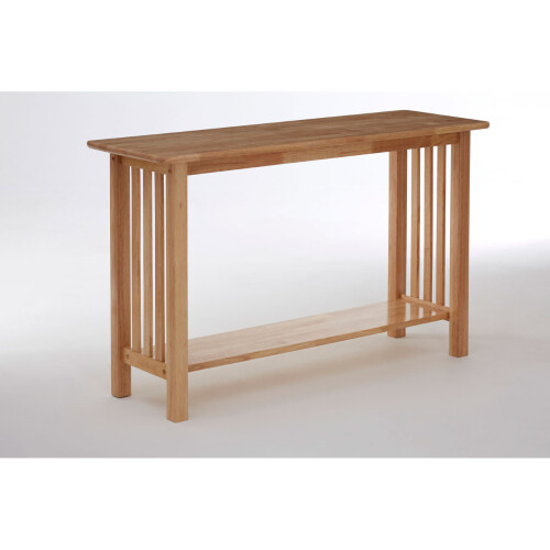 Premier Housewares Contemporary Rectangular Console Table, Natural Wood Console Table, Modern Wood Hallway Console Table 2