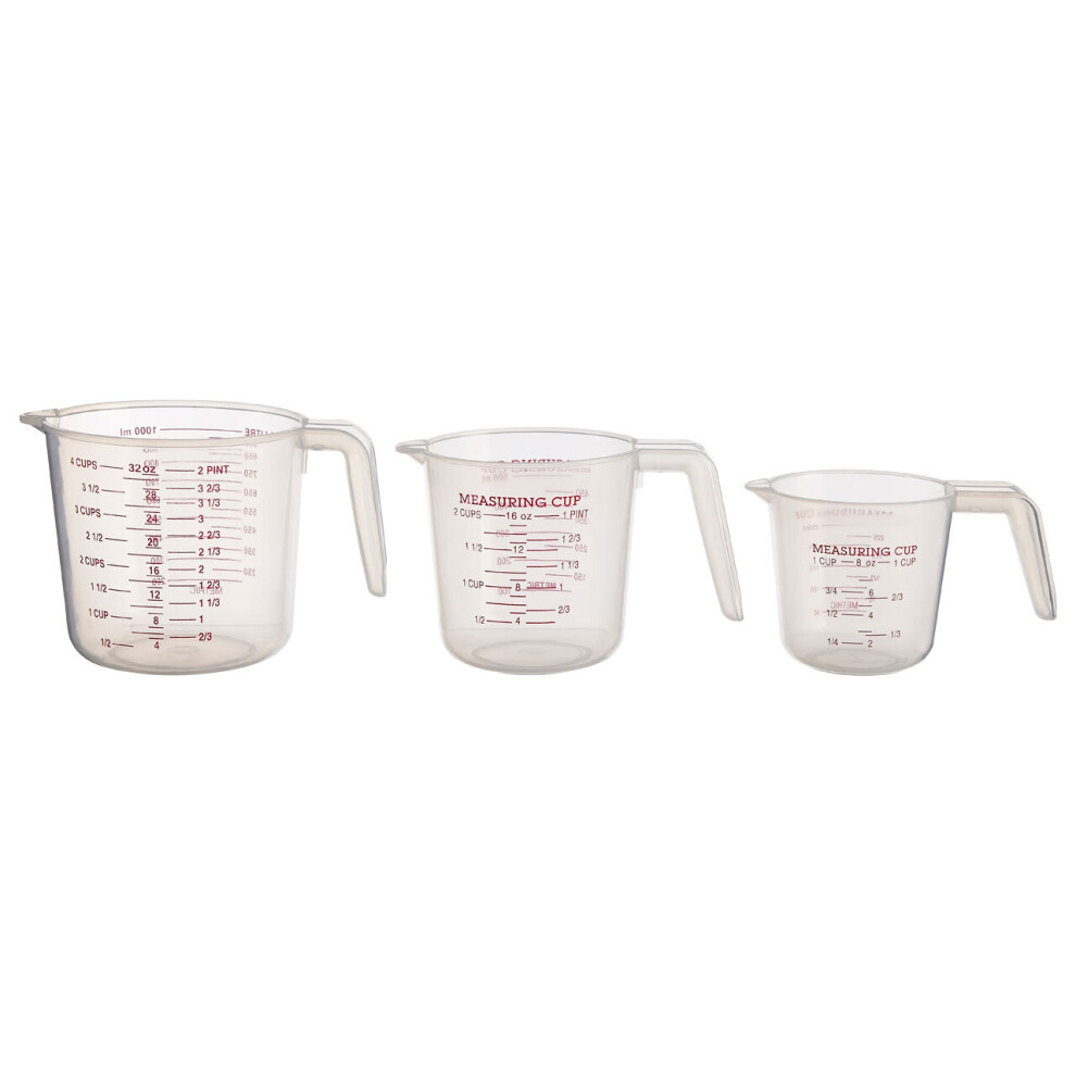 Premier Housewares Clear Plastic Measuring Jugs - Set of 3