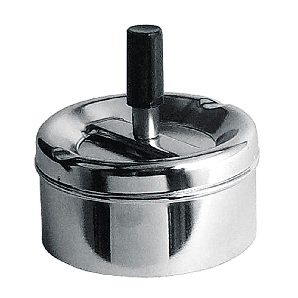 Premier Housewares Chrome Effect Small Spinning Ashtray