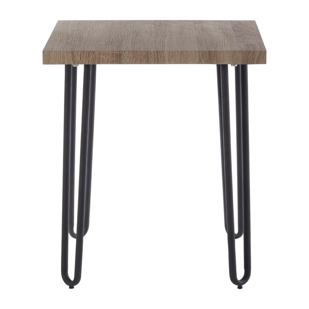 Premier Housewares Sleek Borough Side Table, Slightly Angled Legs Table By The Couch, Veneer Top Bed Side Table For Bedroom Black