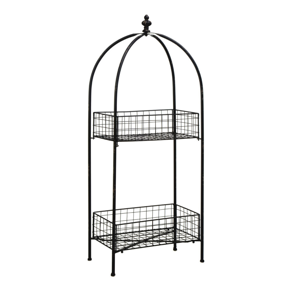 New York Loft Black 2 Tier Stand