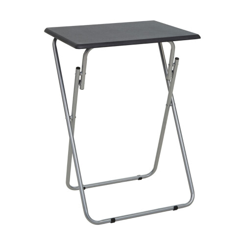 Premier Housewares Space Saving Folding Table With Sand Black Top, Stylish Side Tables For Living Room, Durable Coffee Table 1