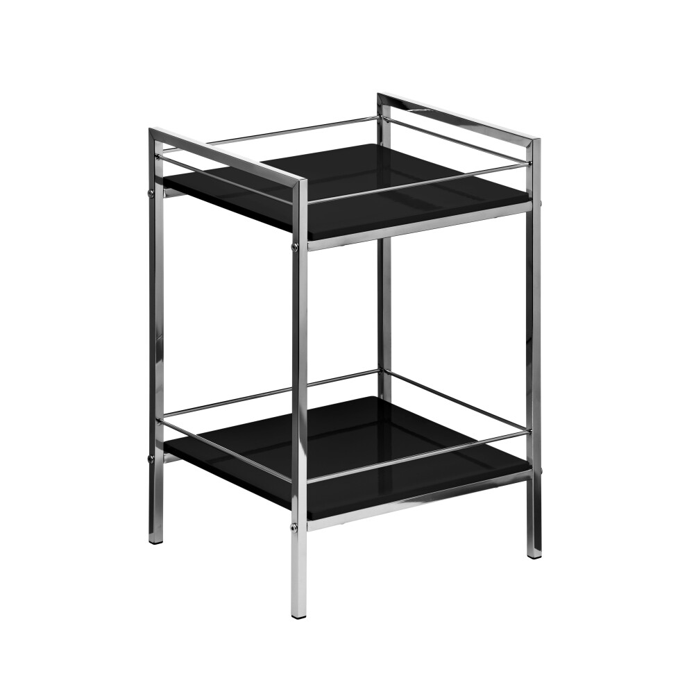 Quincy 2 Tier Black High Gloss Shelf Unit