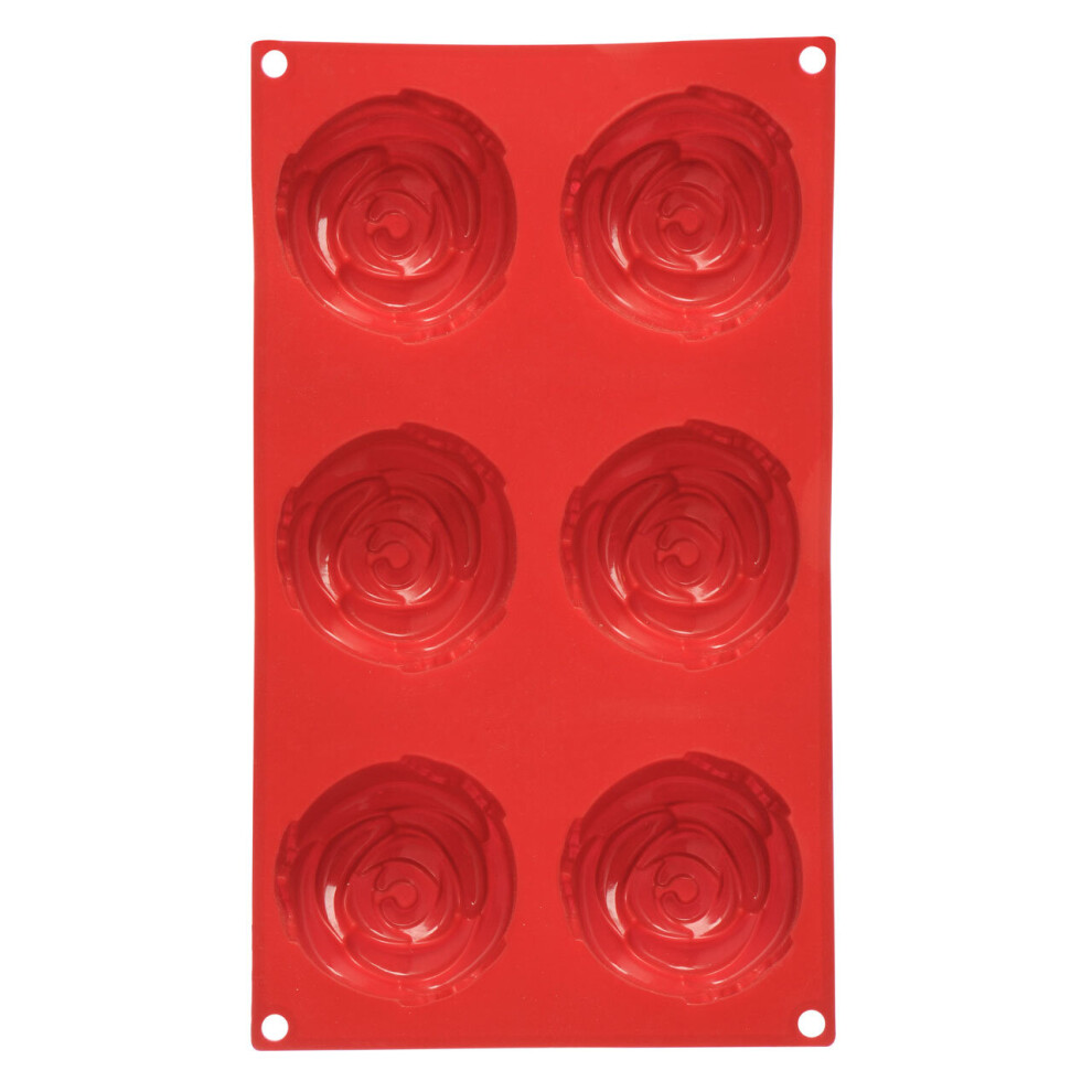 Premier Housewares 6 Rose Cake Mould Red
