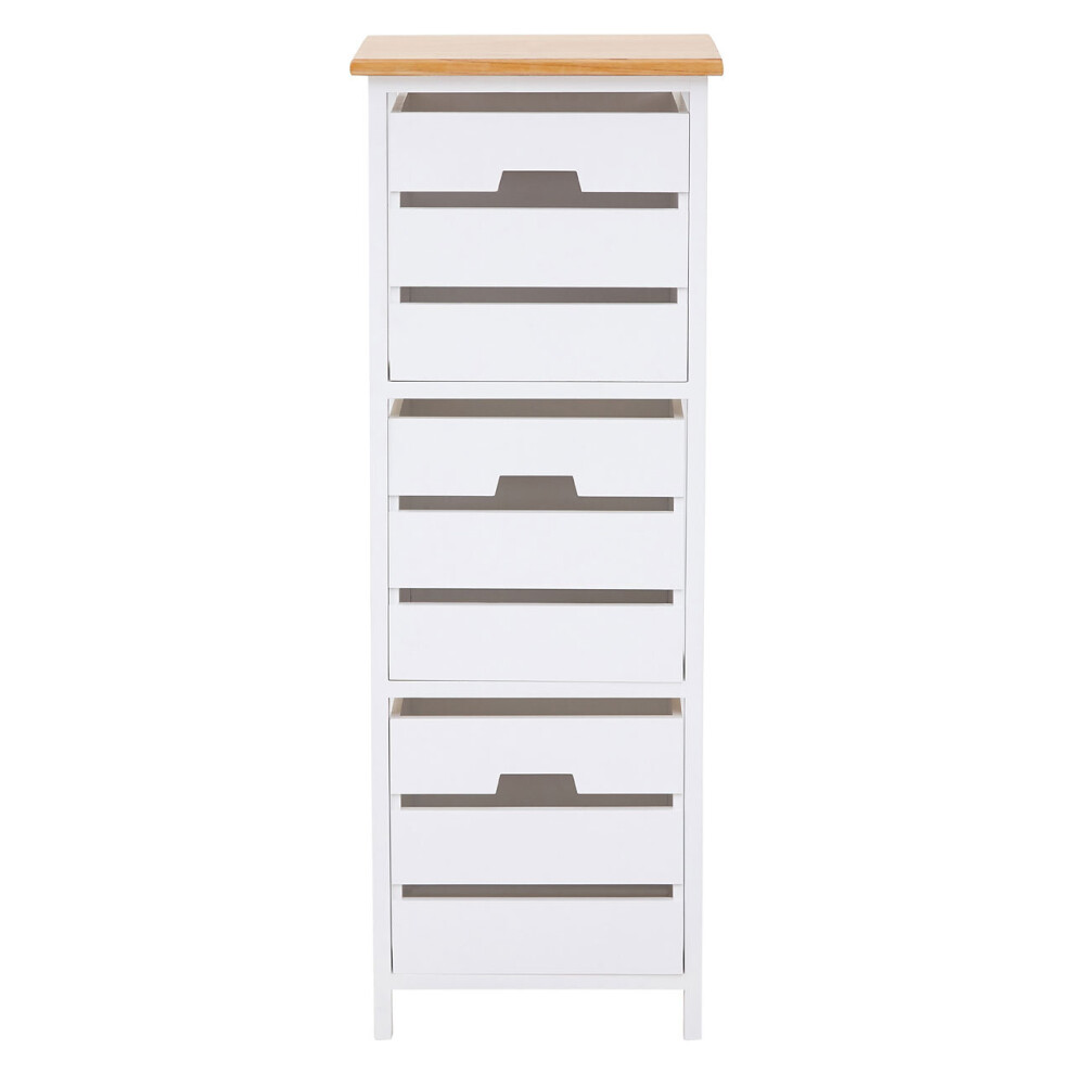 Premier Housewares Newport 3 Drawer Chest White/Gold