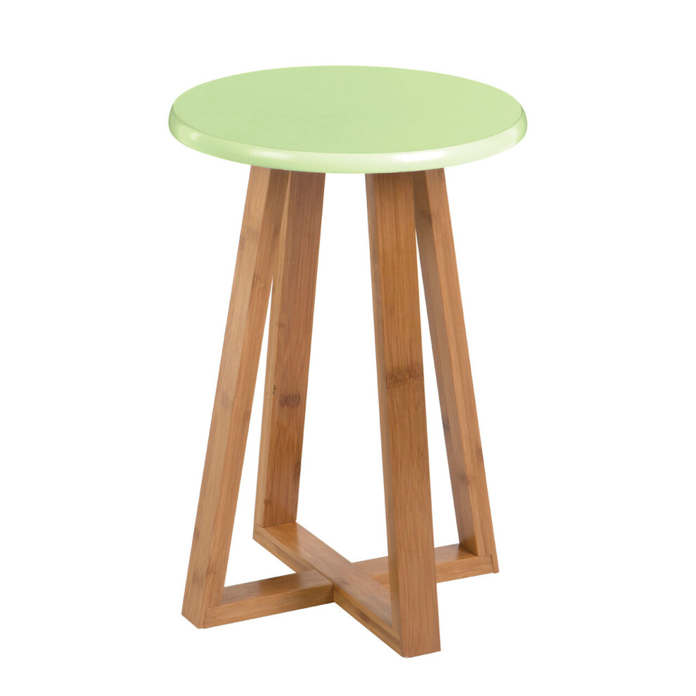 Premier Housewares Viborg Bamboo Round Stool Green