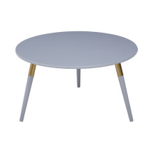 Light Grey Coffee Table, Triangular Large End Table, Long Lasting Round Top Coffee Table for Indoor, Outdoor