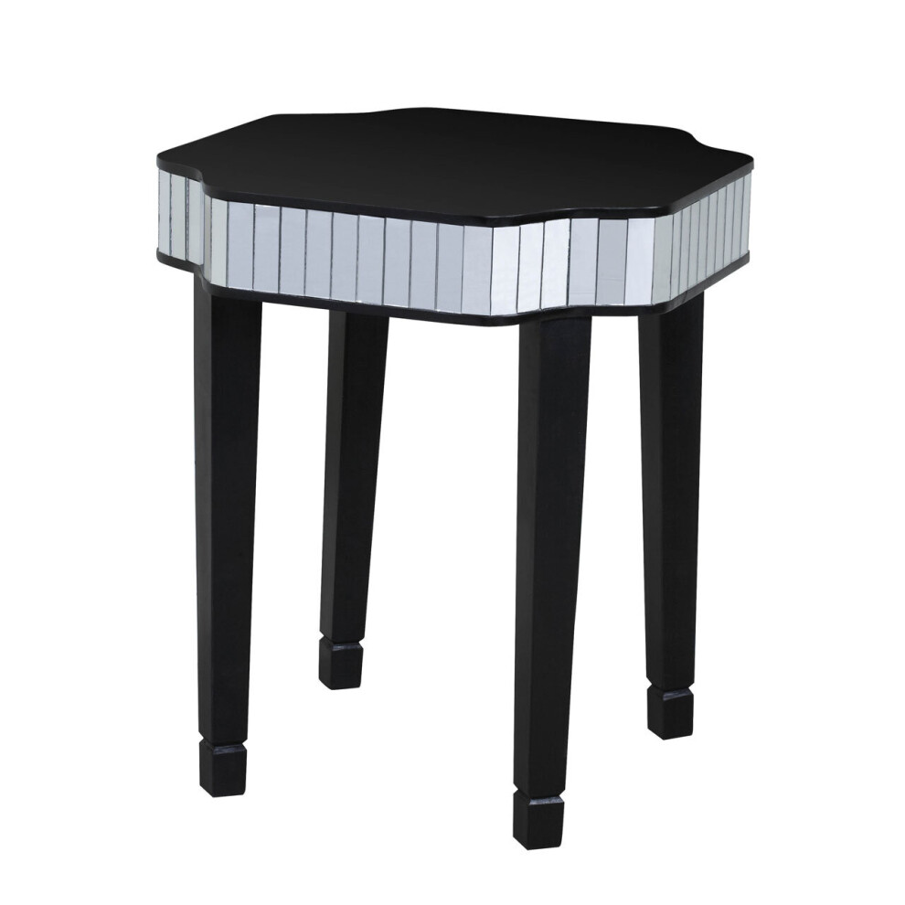 Premier Housewares Stylish Design Side Table, Practical Design Bedside Table For Bedroom, Glamorous Side Table For Livingroom Black