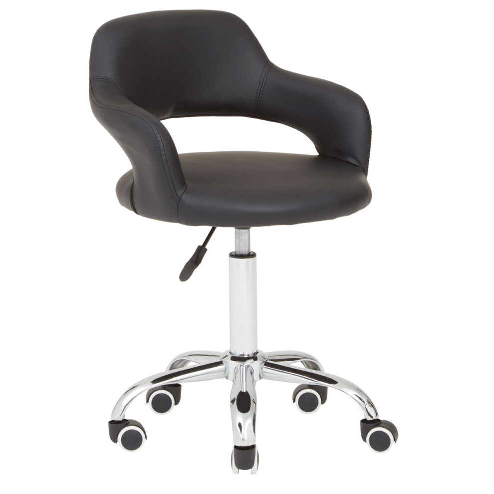 Premier Housewares Pu Home Office Chair With Curved Back Black