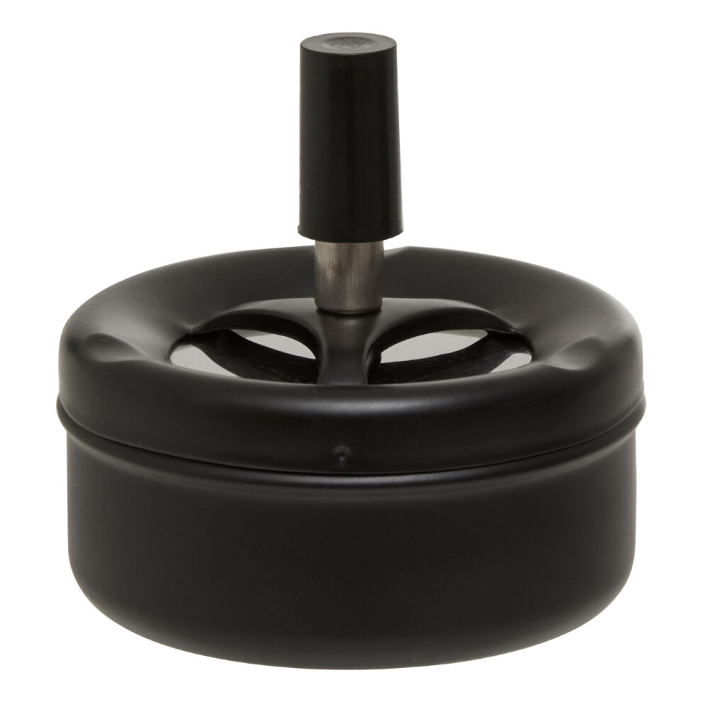 Premier Housewares Matte Black Spinning Ashtray