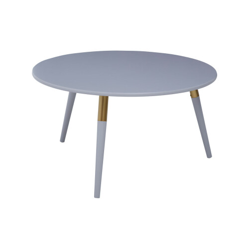 Premier Housewares Light Grey Coffee Table, Triangular Large End Table, Long Lasting Round Top Coffee Table for Indoor, Outdoor 1