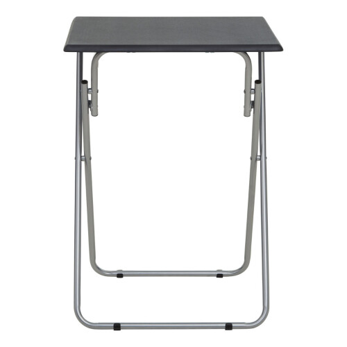 Premier Housewares Space Saving Folding Table With Sand Black Top, Stylish Side Tables For Living Room, Durable Coffee Table