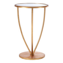 Elegant Mirror Top And Gold Frame Side Table, Sturdy Side Table By Couch, Versatile Small Lounge Table