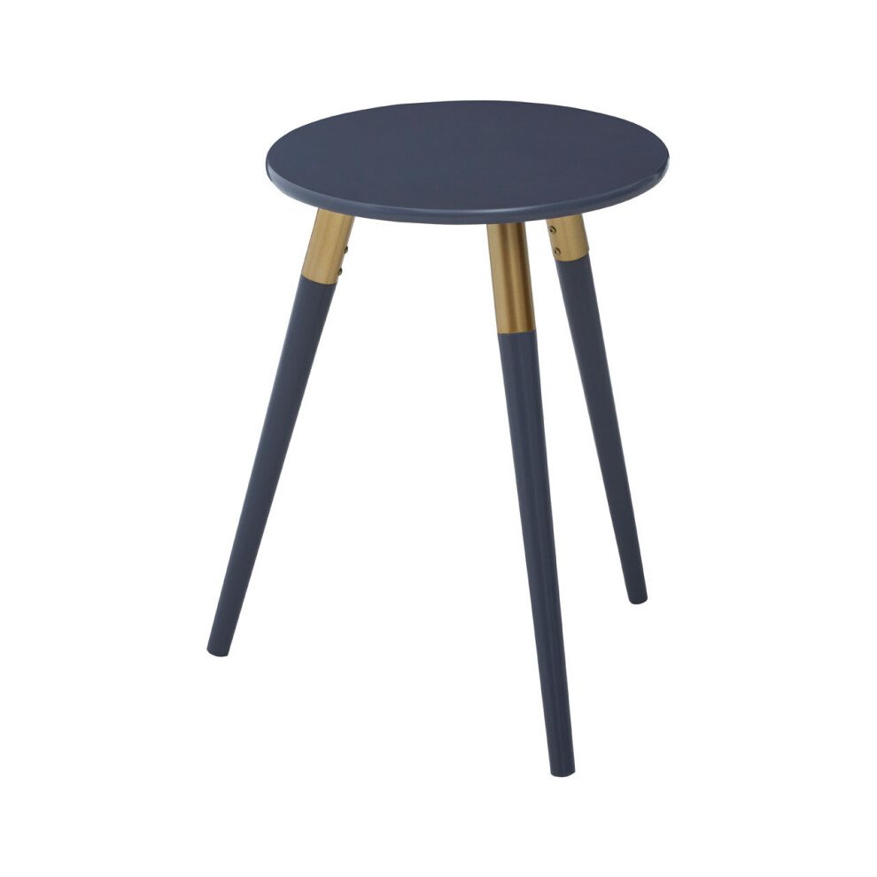 Premier Housewares Dark Side Table, Triangular Small End Table, Long Lasting Rounded Top Coffee Table For Indoor, Outdoor Grey