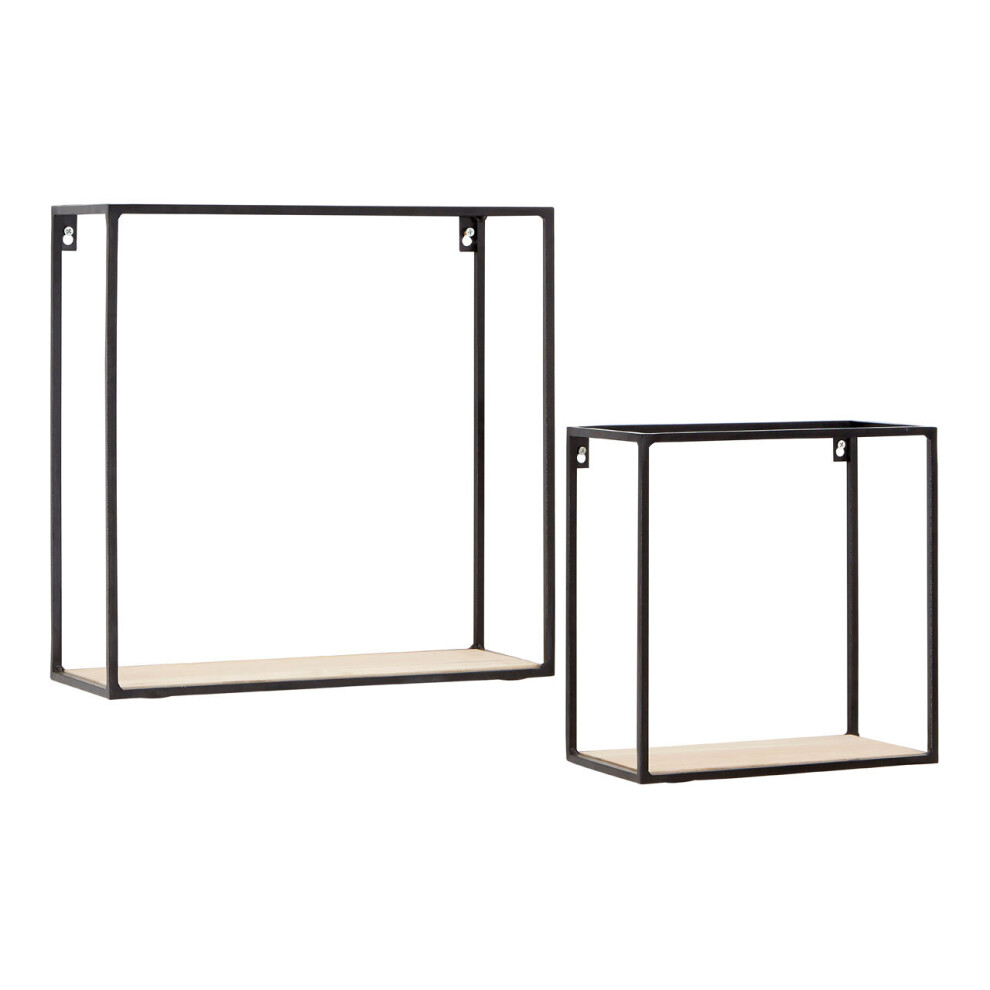 Premier Housewares Stylish Cuboid Shelf Unit, Functional Wall Shelves For Bedroom, Durable Vertical Wall Shelf For Livingroom