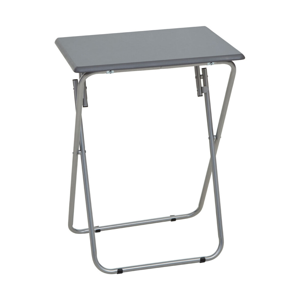 Premier Housewares Space Saving Folding Table With Grey Top, Stylish Grey Top Side Table, Strong And Sturdy Living Room Table
