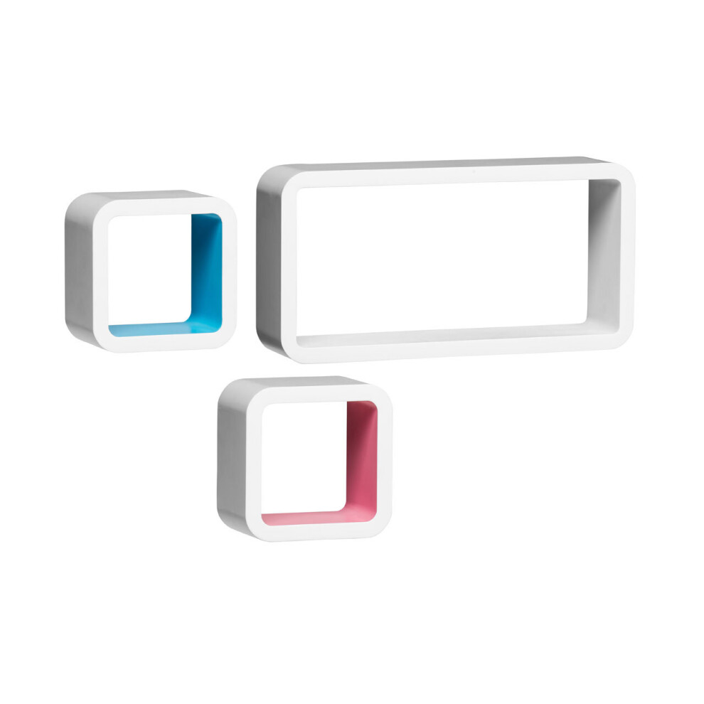 Premier Housewares White Wall Cubes - Set of 3