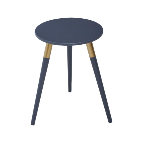 Premier Housewares Dark Grey Side Table, Triangular Small End Table, Long Lasting Rounded Top Coffee Table for Indoor, Outdoor 1