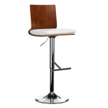 Walnut and White Bar Chair with Square Back,Footrest Living Bar Chair