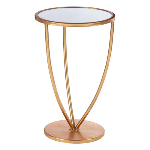 Premier Housewares Elegant Mirror Top And Gold Frame Side Table, Sturdy Side Table By Couch, Versatile Small Lounge Table 1