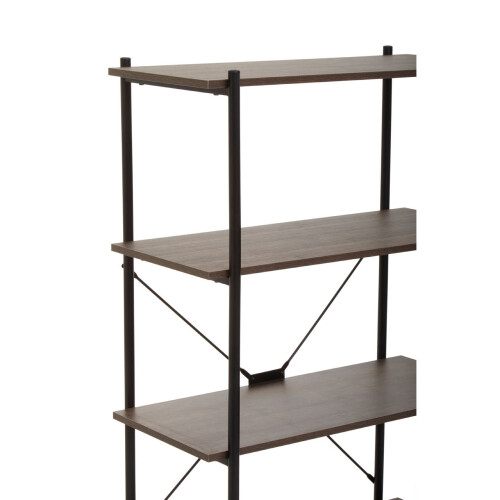 Premier Housewares Storage Five Tier Dark Oak Shelf Unit, Versatile And Adaptable Shelving Unit, Durable tall Cupboards 1