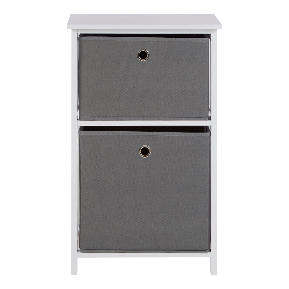 Premier Housewares Lindo 2 Grey Fabric Drawers Cabinet