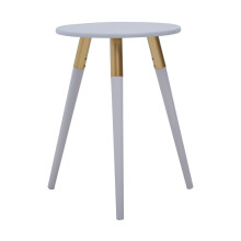 Light Grey Side Table, Triangular Small End Table, Long Lasting Rounded Top Coffee Table for Indoor, Outdoor