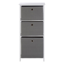 Premier Housewares Lindo 3 Grey Fabric Drawers Cabinet