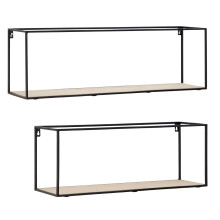 Functional Design Cuboid Shelves, Stylish Wall Mounted Shelves For Bedroom, Sleek Metal Bedroom Shelves