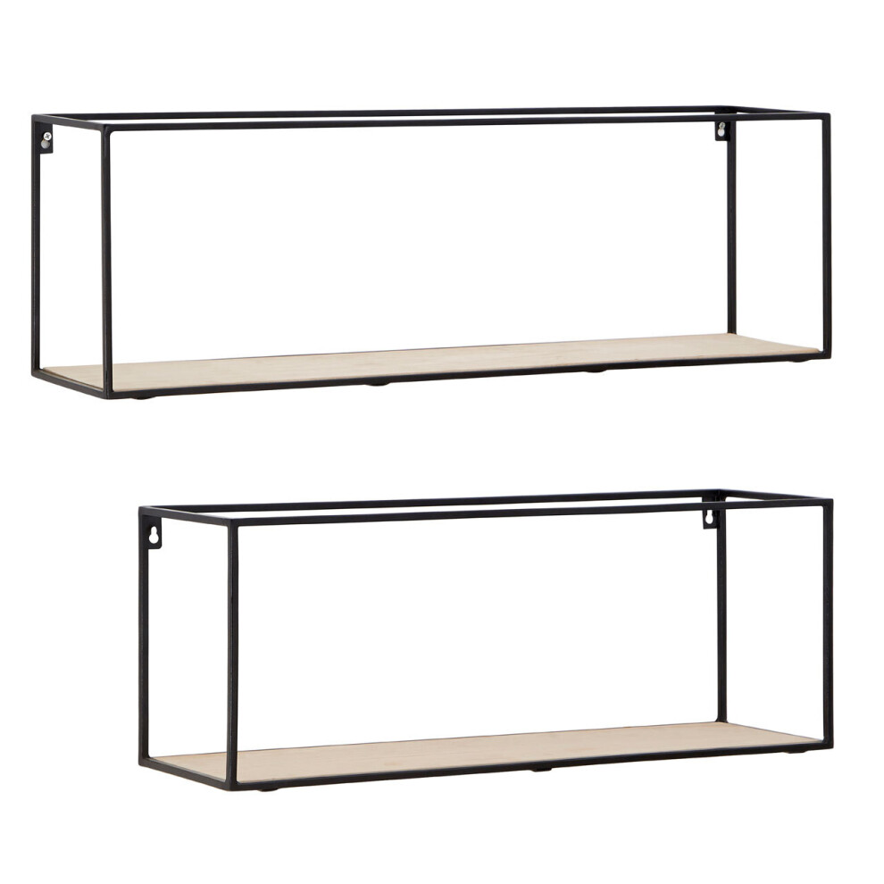 Premier Housewares Functional Design Cuboid Shelves, Stylish Wall Mounted Shelves For Bedroom, Sleek Metal Bedroom Shelves