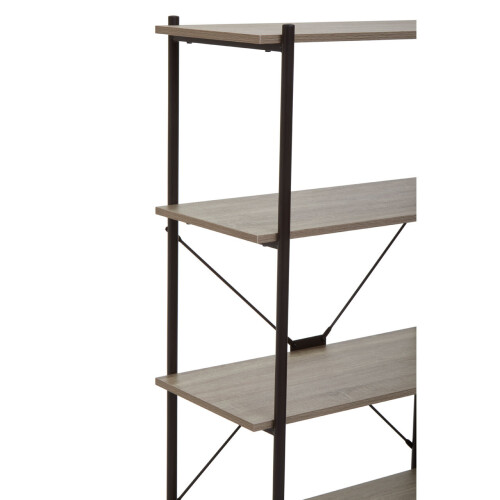 Premier Housewares Versatile Five Tier Grey Oak Shelf Unit, Ample Storage Shelving Unit, Sturdy And Durable tall Cupboards 2