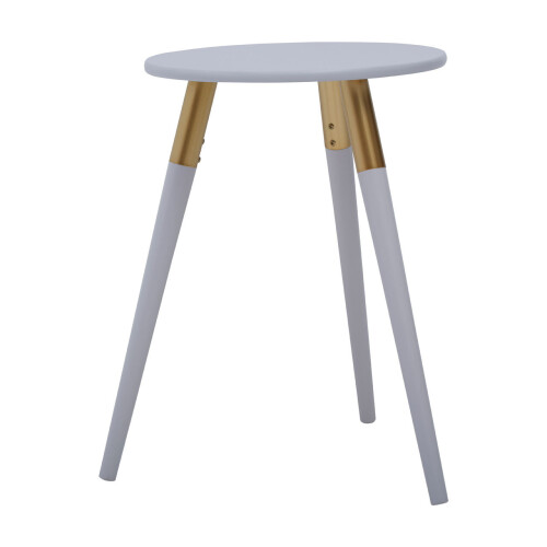 Premier Housewares Light Grey Side Table, Triangular Small End Table, Long Lasting Rounded Top Coffee Table for Indoor, Outdoor 1