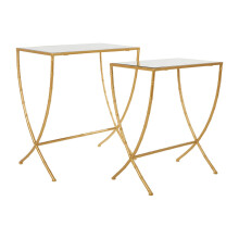 Premier Housewares Avantis Set of 2 Bamboo Design Side Tables