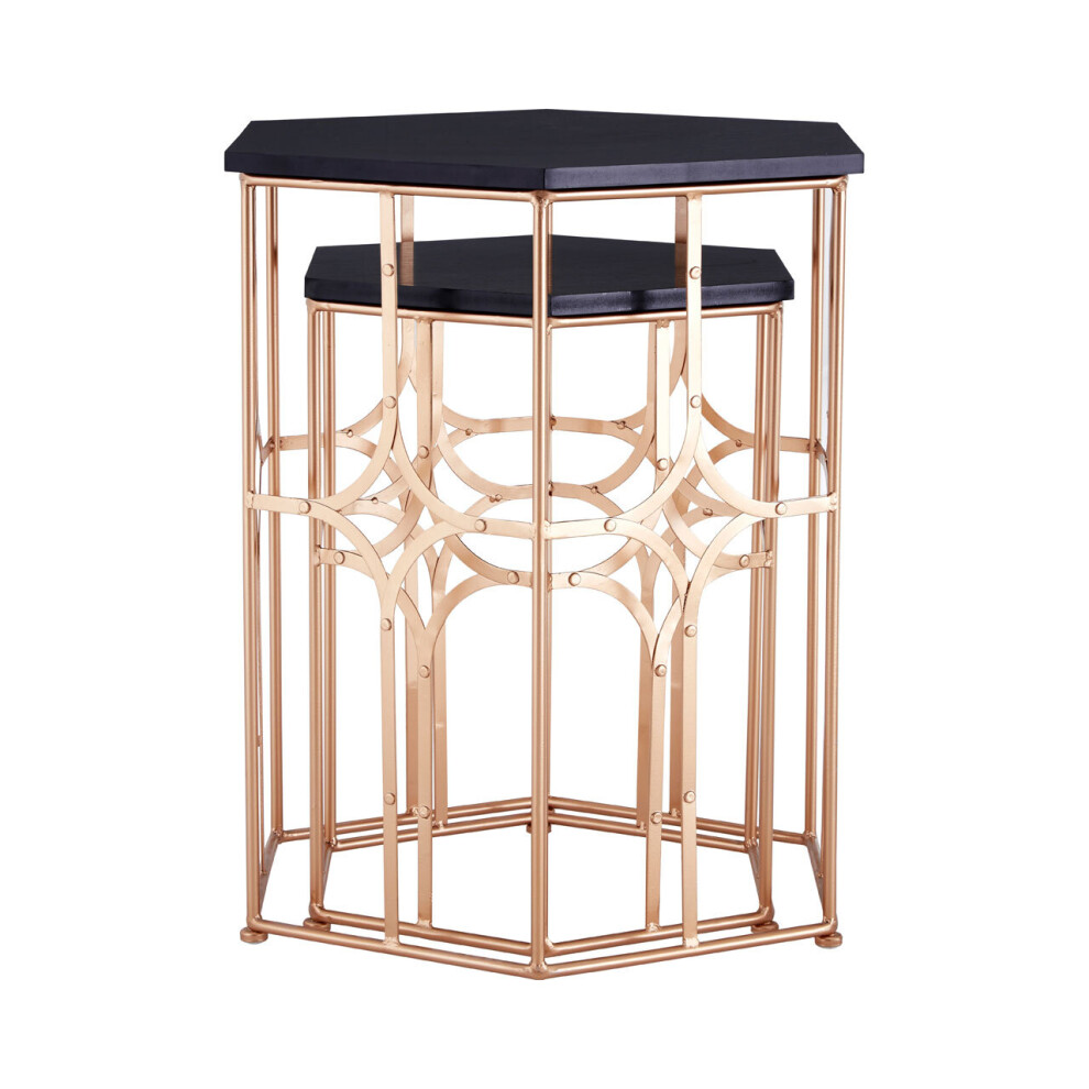 Photos - Dining Table Premier Housewares Lexa Side Tables - Set of 2 Gold 