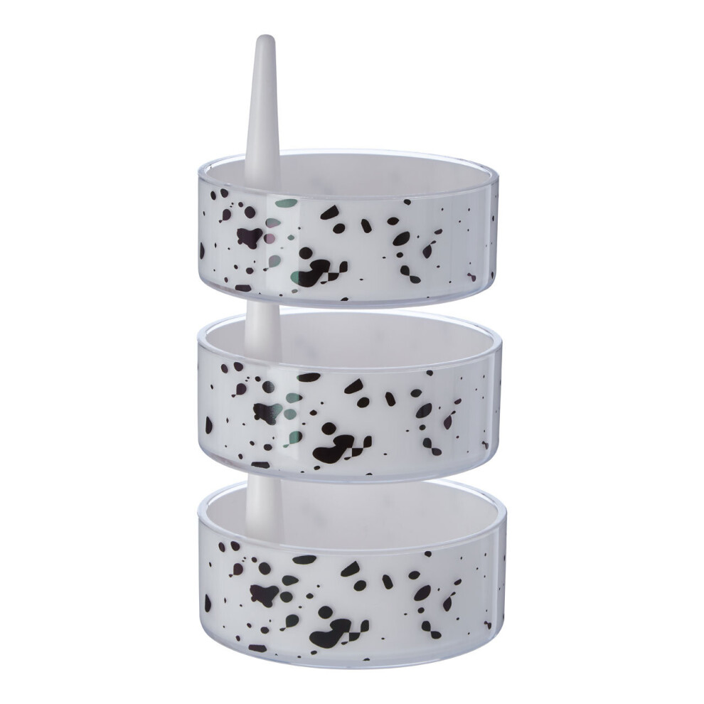 3Pc Speckled Plastic Rotary Storage Set