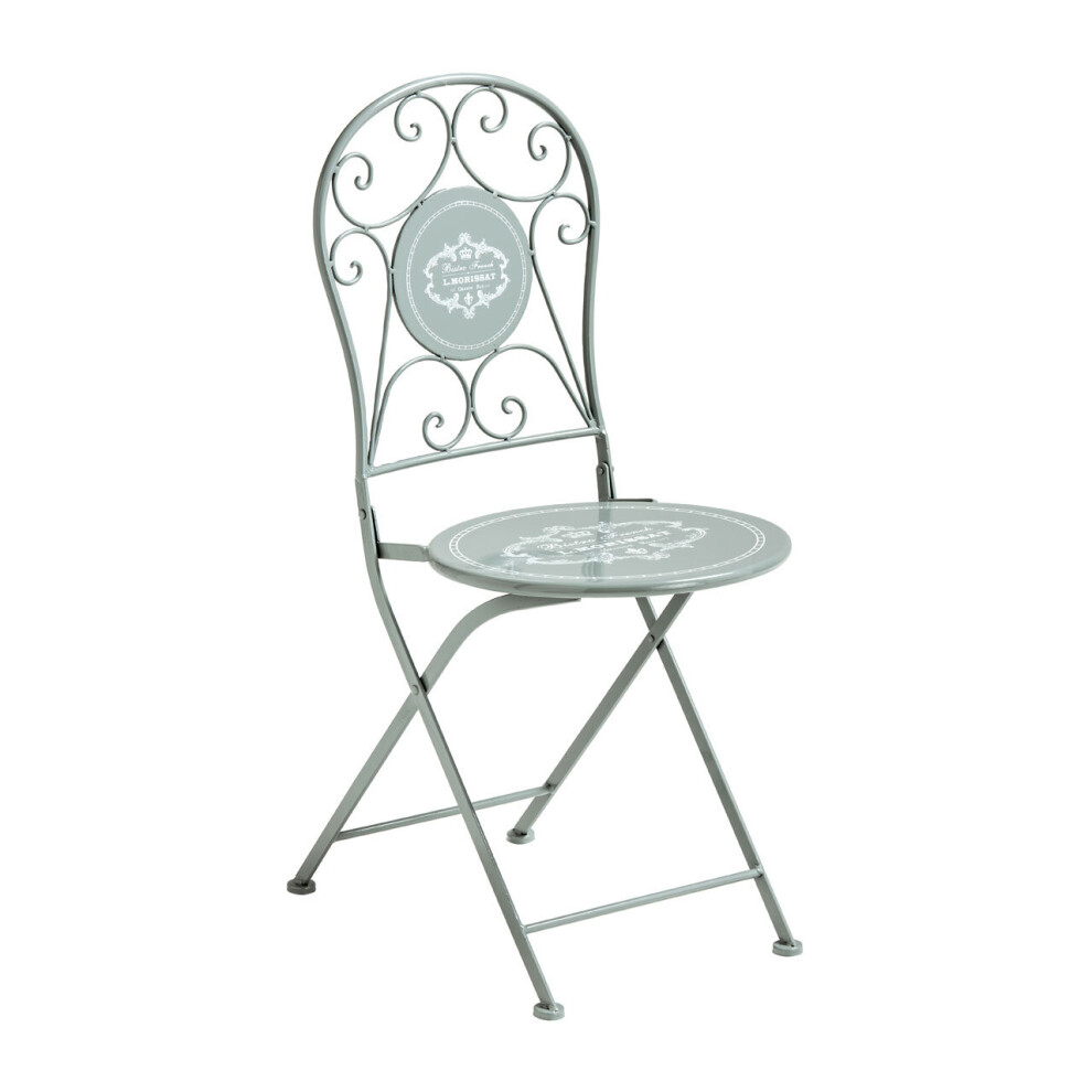 Premier Housewares Cafe Cassis Grey Metal Chair