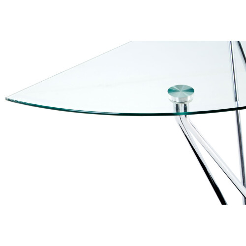 Premier Housewares Modern Half Moon Console Table, Contemporary Chrome and Glass Console Table, Half Circle Console Table 1