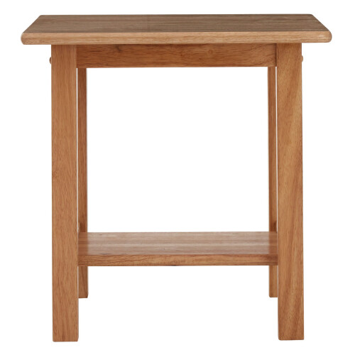 Premier Housewares Contemporary Square Side Table, Solid Wood Side Table, Modern Wood Nightstand, Wooden Bedside Table