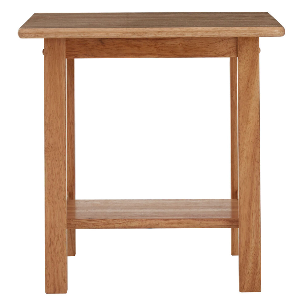 Premier Housewares Contemporary Square Side Table, Solid Wood Side Table, Modern Wood Nightstand, Wooden Bedside Table