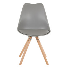 Lightweight Grey Retro Chair, Backrest Retro Chair, Space-Saving Kitchen Chair, Easy to Clean Lounge Chair
