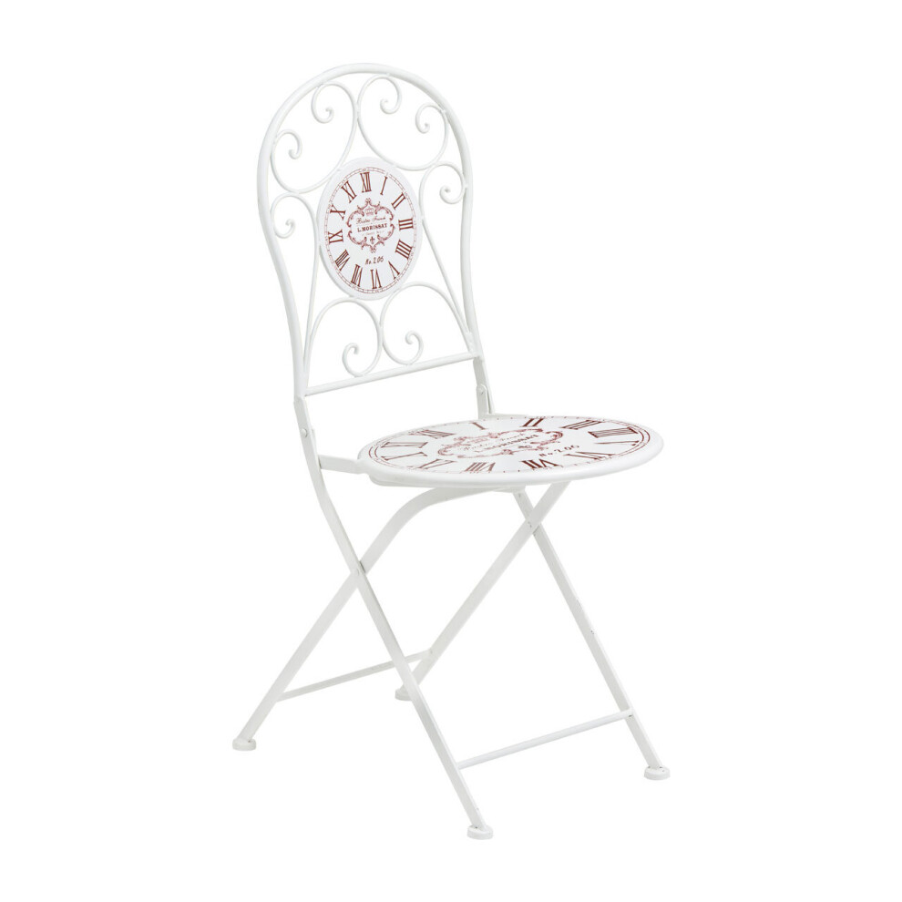 Premier Housewares Cafe Cassis Powder Coated Metal Chair Cream