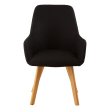 Black Leisure Chair, Effortless Cleaning Lounge Chair, Space-Saving Armchair, Comfortable Lobby Chair