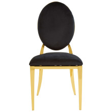 Stackable Gold Finish Dining Chair, Backrest Indoor Velvet Chair, Easy to Clean Bedroom Velvet Chair