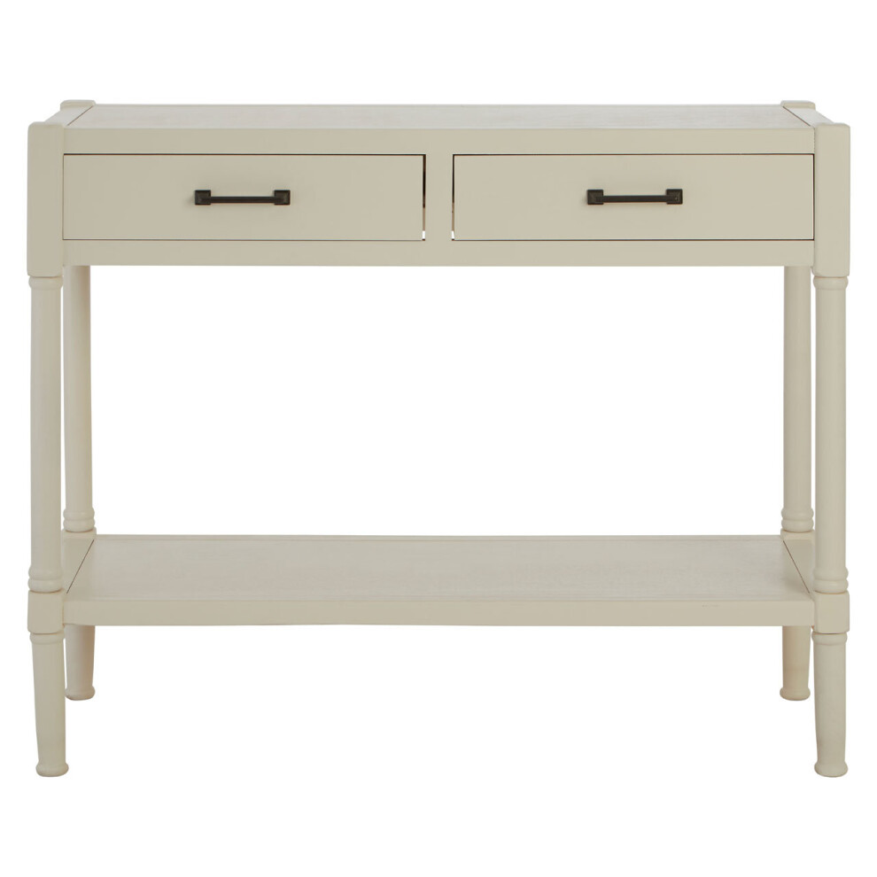 Premier Housewares Console Table For Hallway, Pine Wood Hallway Table For Home Décor, Wood Table With 2 Drawers For Office White