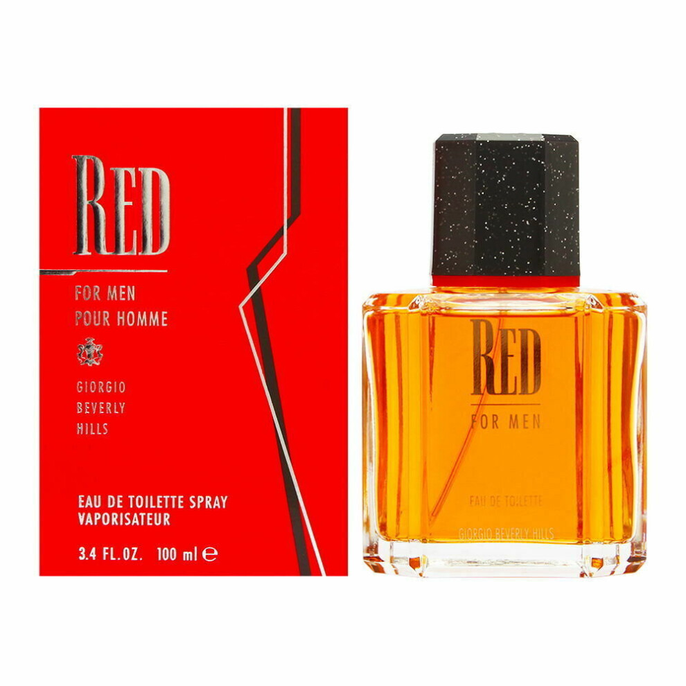 Red by Giorgio Beverly Hills for Men 3.4 oz Eau de Toilette Spray