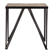 Square Side Table, Wood Metal Side Table, Industrial Side Table, Wood Top Side Table, Black Iron Side Table